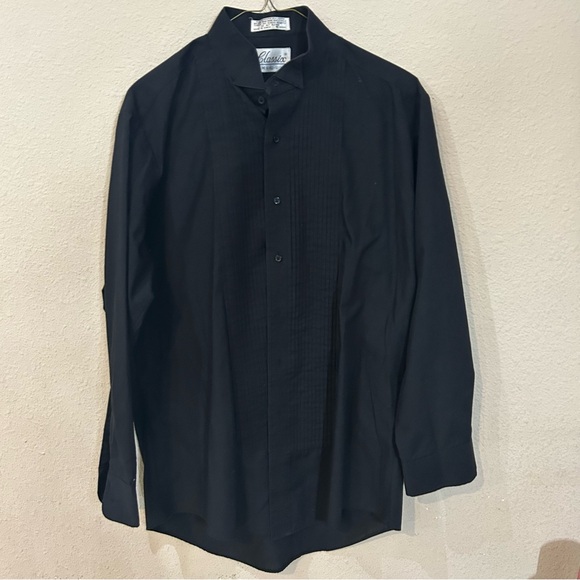 Classix Men's Black tuxedo Shirt size M - Picture 1 of 3